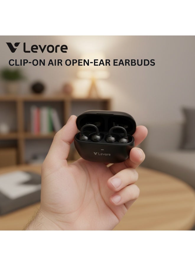 ليفور سماعات أذن لاسلكية بتقنية بلوتوث من LEVORE Clip-On Air OWS LBT204، خفيفة الوزن، مقاومة للعرق، عمر بطارية طويل، صوت عالي الدقة - Image 5